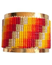 Iliana Arrazola - Minimalist Deconstructed, Cuff Bracelet, And, Glass Beads, Beaded Jewelry - Lyst
