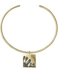 Zeworks - Sahara Blues – Qatra Handcrafted Brass Choker With Lapis Lazuli Inlay - Lyst