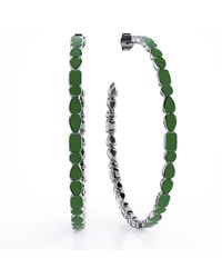 Linda Fiore - Adeline Mint Enamel Hoops Earrings Sterling - Lyst