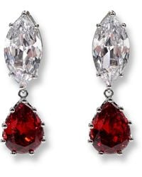 Michael Nash Jewelry - Nicole Marquise And Ruby Pear Shape Diamond Cubic Zirconium Clip On Earrings - Lyst