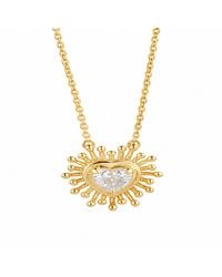 Artisan - 14K Heart Diamond Sunburst Pendant Necklace - Lyst