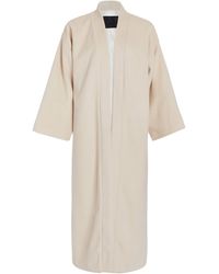 Niran - Bailey Cream Wool Kimono Robe - Lyst