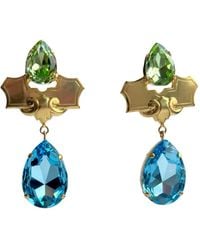 Laura Gray - Large Aqua & Crystal Drop Post Earrings - Lyst