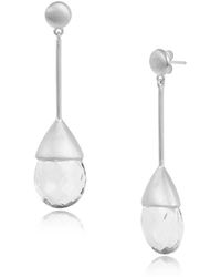 Moon London - Icy Neutral Crystals Drop Earrings - Lyst