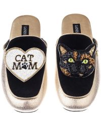 Laines London - Classic Mules With Misty The Tortoise Shell Cat & Cat Mum / Mom Brooches - Lyst