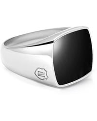 Nialaya - Signet Ring With Onyx - Lyst