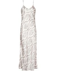 Aguaclara - Neutrals Sultana Midi Slip Dress - Lyst