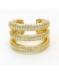 Jagged Halo Jewelry - Triple Pavé Ear Cuff Filled - Lyst