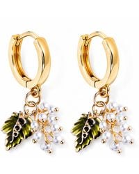My Little Nature - Pearl Grape Hoop Earrings Plated Vineyard Earrings - Lyst