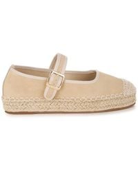 Rag & Co - Neutrals Bolean Soft Suede Leather Mary Jane Espadrilles - Lyst