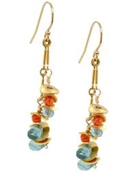 Lori Kaplan Design - Signature Aqua Apatite Earrings With Coral - Lyst