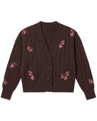 Brodie Cashmere - Flower Cable Cardi - Lyst