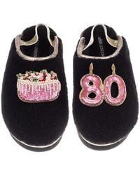Laines London - Flatform Cloud Closed Toe Slippers With 80Th Birthday & Cake Brooches - Lyst