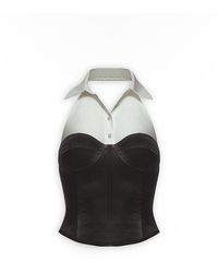 Maison sél - Corsetted Sleeveless Poplin Shirt – - Lyst