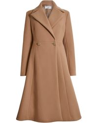 James Lakeland - Double Breasted A Line Coat Camel - Lyst