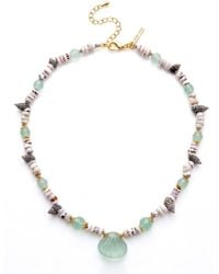 Jaredjamin - Sirena Carved Aventurine & Marine Shell Necklace - Lyst