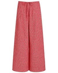 Montce - Micro Gingham Drawstring Wide-Leg Pant - Lyst