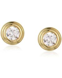 Lioness by Tf - Round Whisper Studs Vermeil, Moissanite - Lyst