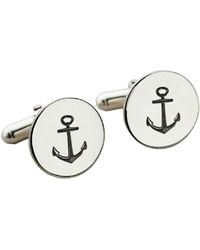 Posh Totty Designs - Anchor Disc Cufflinks - Lyst