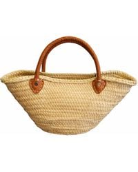 Berber Leather - Neutrals The Safi Small Rattan Beach Tote Bag - Lyst