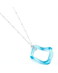 Smart Glass Jewelry - Recycled Gin Bottle Simple Ruffle Necklace Sterling - Lyst