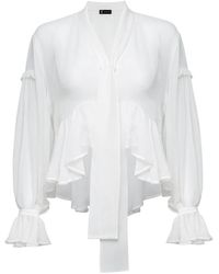 Audrey Vallens - Miss Av Chiffon Ruffle Shirt - Lyst