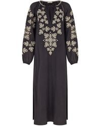 Raffya - Aurelia Kaftan Style Embroidered Maxi Dress - Lyst