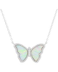 KAMARIA - Opal Butterfly Necklace With Stripes - Lyst