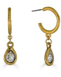 Loni Paul Jewelry - Teardrop Crystal Hoop Earrings - Lyst