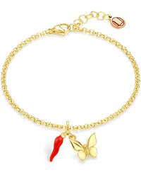 Unaloe - Vermeil Cornicello & Butterfly – Enamel Italian Good Luck Jewelry, Handmade Lucky Talisman - Lyst