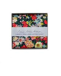Lime Tree Design - Single Boxed Hanky Made With Liberty Fabric Thorpe Red And Green - Lyst