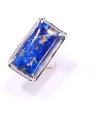Mineralgems•Studio - Lapis Lazuli Rectangular Ring Fail - Lyst