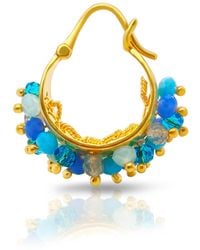 GEM BAZAAR - Bejewelled Hoops - Lyst