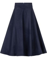 Nikka Place - Dark Wool Skirt Below The Knee With High Waist & Pockets - Lyst