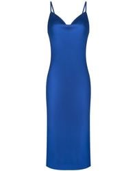 Urban Touch - Cowl Neck Satin Slip Cami Midi Dress _ Sax - Lyst