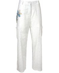 Lalipop Design - Broderie Anglaise Pants With Cargo Pockets - Lyst