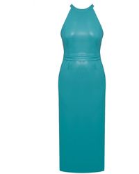 teal blue long dress
