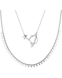 Spero London - Multiple Star Sterling Station & Saturn Necklace Stacking Layering Set - Lyst