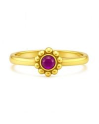 Unaloe - Sterling With Plated With Stone Ring – Symbolic, Nature-Inspired, Adjustable - Lyst