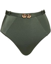 Noire Swimwear - Green Smoke Seashell Classic High Waist Bottom - Lyst