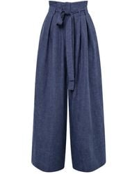 Metamorph - Linen Denim Wide-Leg Trousers - Lyst