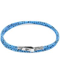 Anchor and Crew Blue Noir Liverpool Silver & Rope Bracelet