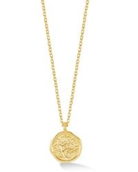 Dower & Hall - Solid Tree Of Life Tiny Talisman Necklace - Lyst