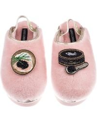 Laines London - Flatform Cloud Closed Toe Slippers With Caviar & Blini Brooches - Lyst