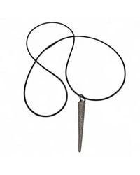 Jagged Halo Jewelry - Benson Cord Spike Pendant Necklace Gunmetal - Lyst