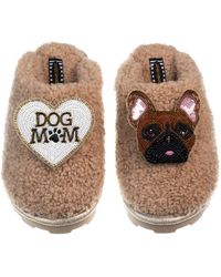 Laines London - Teddy Closed Toe Slippers With Cookie The Frenchie & Dog Mum Mom Brooches - Lyst