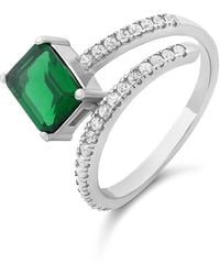 SHYMI - Half Way Around Emerald Statement Ring - Lyst