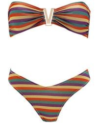 Aulala Paris - Metallic Mermaid Vintage Inspired Lurex Striped Bikini - Lyst