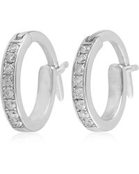 Artisan - 10k Gold Pave Diamond huggie Hoop Earrings - Lyst