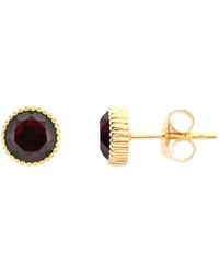 Auree - Barcelona January Garnet Birthstone Stud Earrings - Lyst